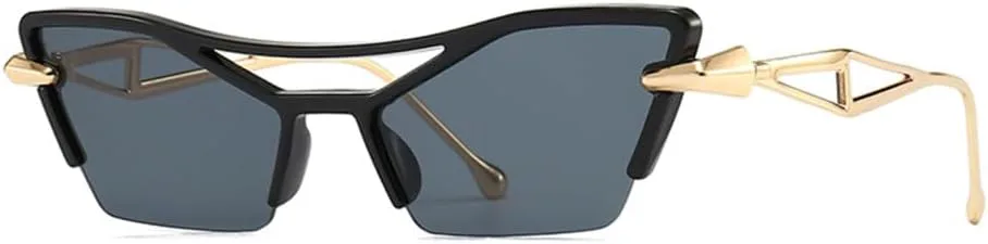 

Маленькие солнцезащитные очки «кошачий глаз» для женщин и мужчин, ретро-солнцезащитные очки для женщин с защитой от УФ-излучения UV400 VFDHN, Black Black