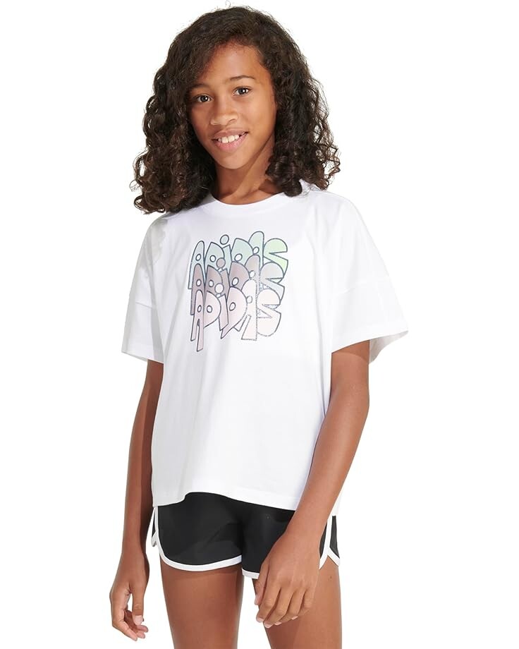 

Футболка adidas Kids Loose Box Tee S24(Big Kid), цвет White Multi