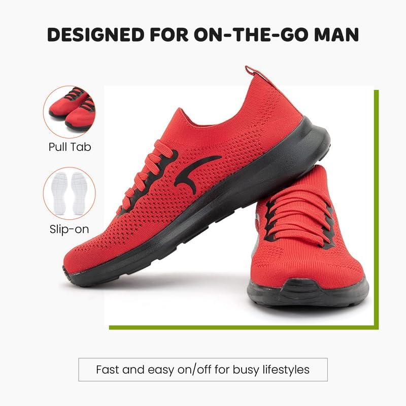 Кроссовки Mintra Sports CAI Wire для мужчин, шнуровка, слипоны для ходьбы, бега, повседневной носки, путешествий, спортзала, вязаный верх, легкие кроссовки, дышащие и противоскользящие, черные/кислотно-лаймовые Mintra Office — фото 3