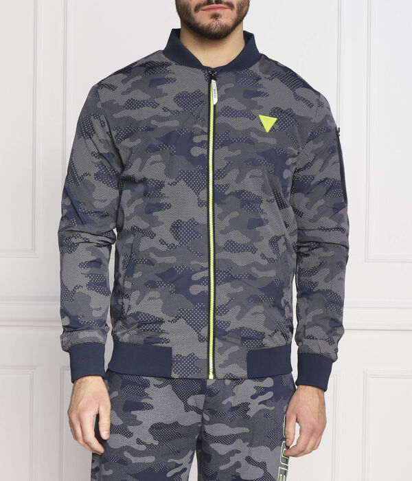 

Куртка мужская Guess Active на молнии камуляжная, серо-синий