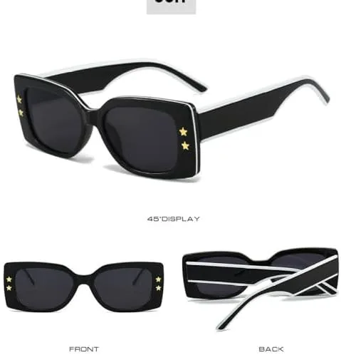 

Модные квадратные солнцезащитные очки 2027 года для женщин, стильные ретро-очки прямоугольной формы, солнцезащитные очки с градиентной защитой UV400 MTZJH, C4 Blue