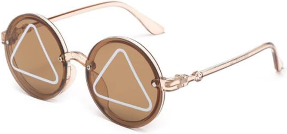 

Детские солнцезащитные очки с круглыми линзами, треугольные солнцезащитные очки в форме океана, мужские и женские детские очки (прозрачные, чайный цвет) Weloveushop, Transparent Tea