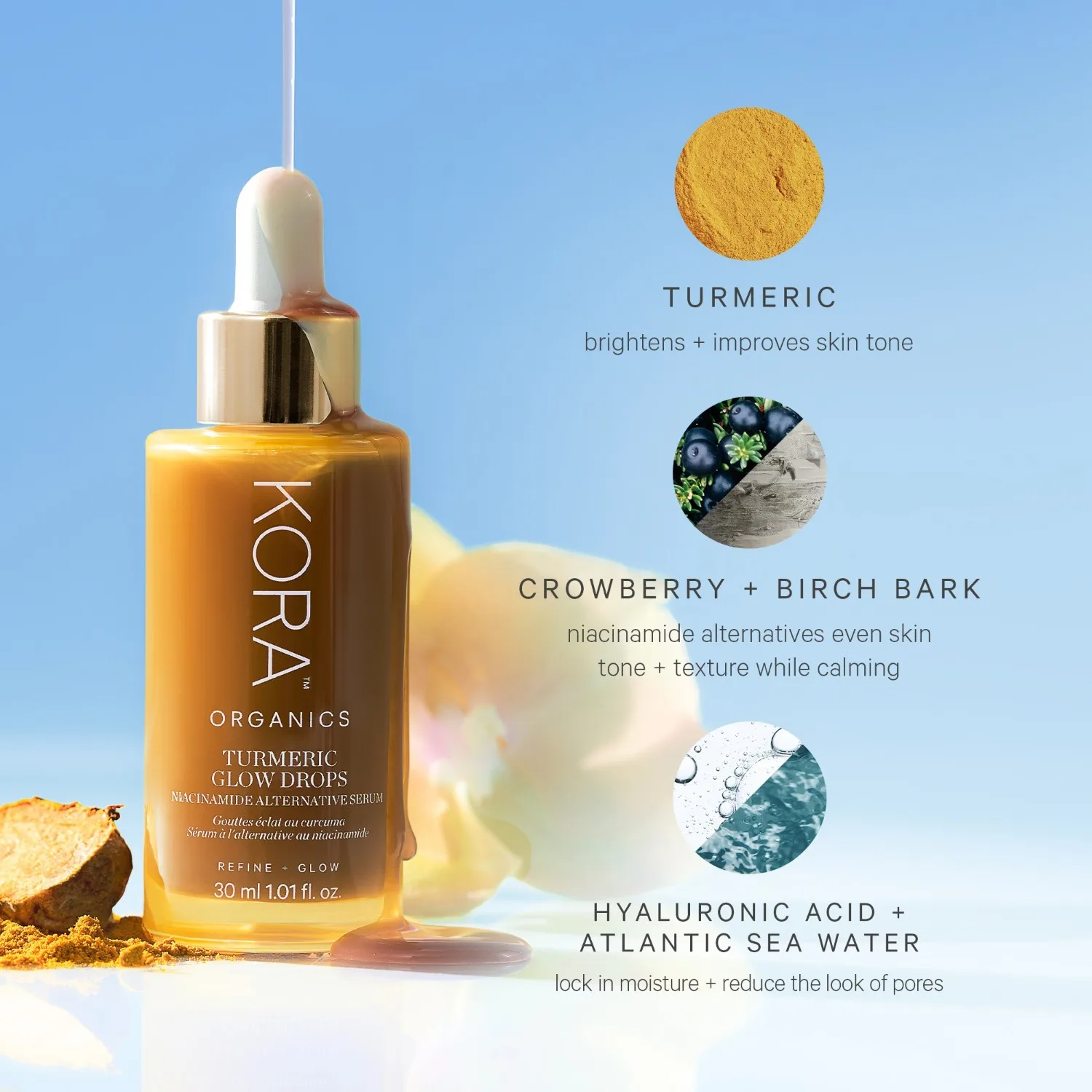 Сыворотка для сияния кожи с каплями куркумы Kora Organics, 30 мл — фото 4