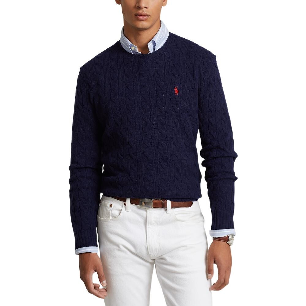 Кашемировый свитер мужской темно-синий Polo Ralph Lauren, темно-синий — фото 4