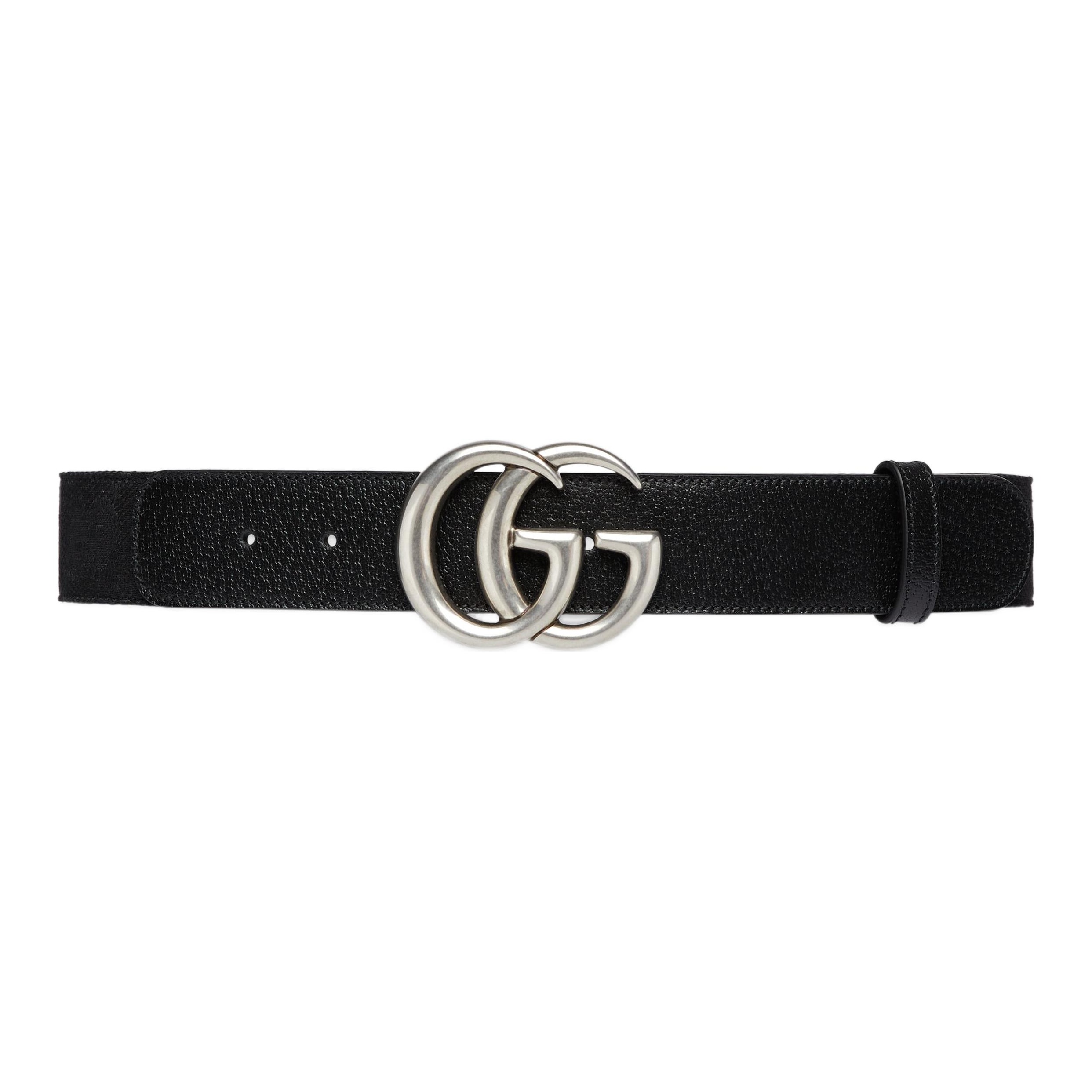 

GUCCI Ремень GG Marmont Canvas Leather мужской черный ширина 4cm