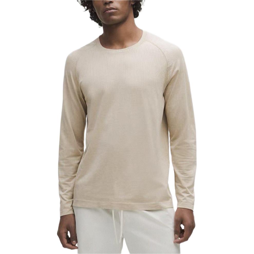 

Мужская футболка Metal Vent Tech Lululemon, oak коричневый/белый shok/wht