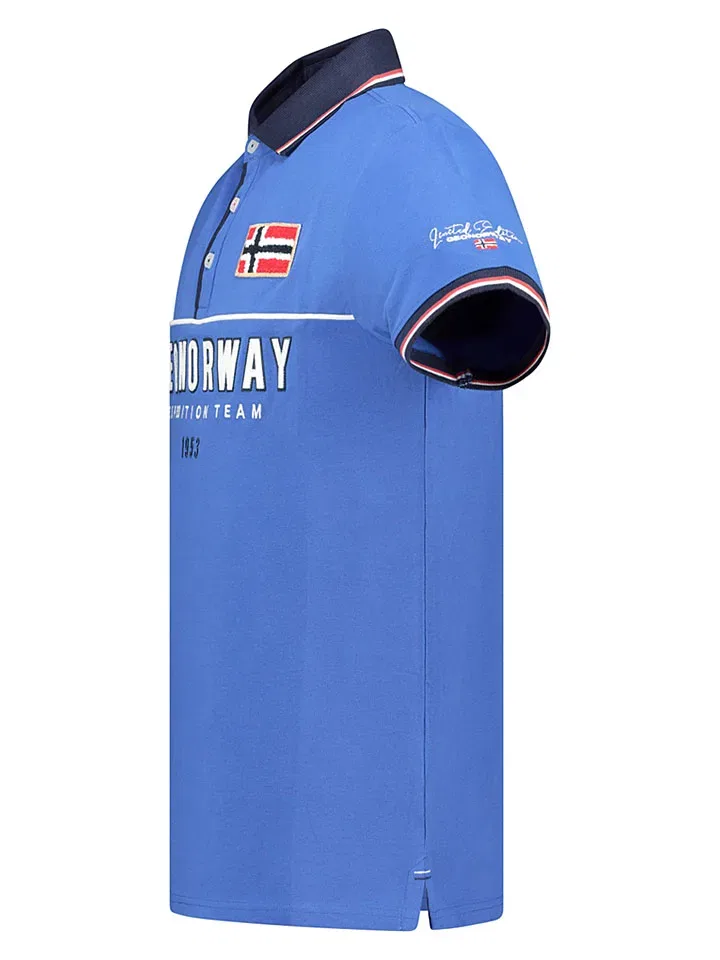 Поло хлопковое, Geographical Norway, синий — фото 3