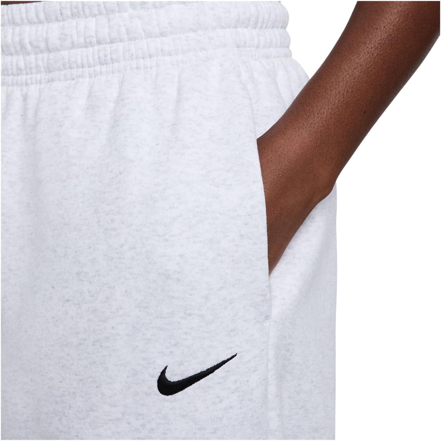 Женские спортивные брюки Phoenix Fleece с высокой талией, свободные Nike, Birch Heather/Black — фото 4