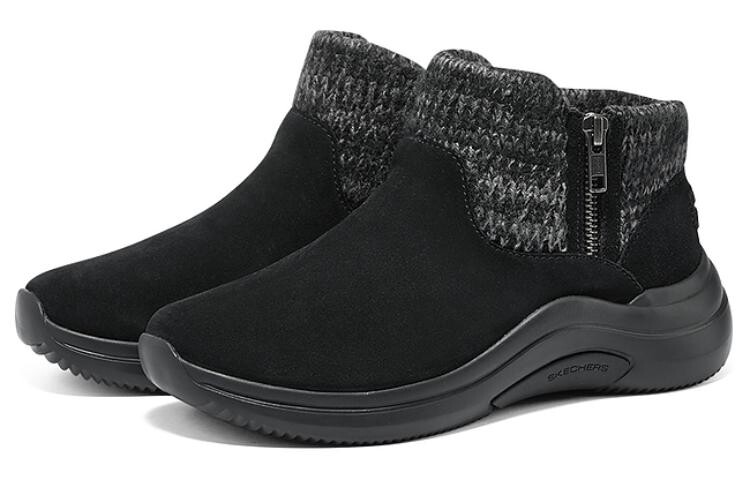 Зимние ботинки женские Skechers с вязаной вставкой, черный — фото 3