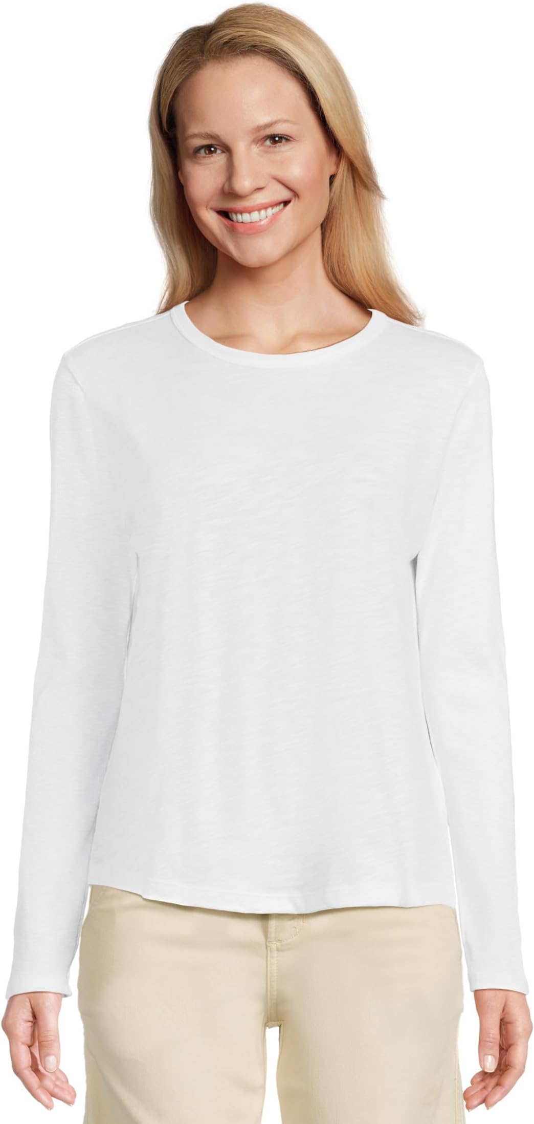 

Футболка Elliott Lauren Garment Dye Tees - Long Sleeve Round Neck Tee with Rib Sleeve and Back Gusset, White