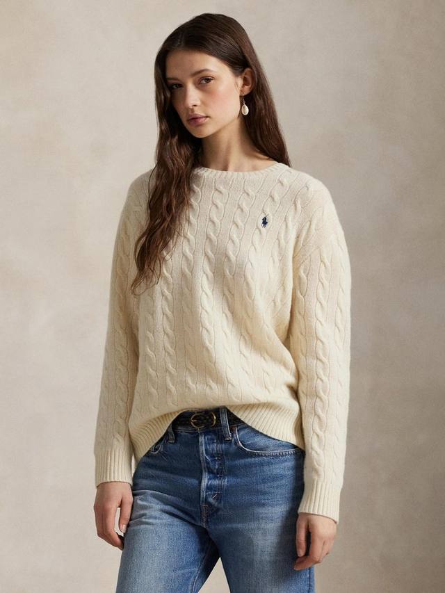 

Джемпер Polo Julianna из шерсти кабельной вязки Ralph Lauren, Cream