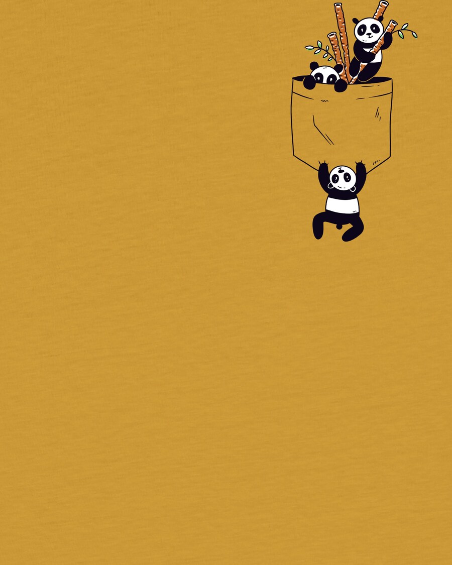 Рубашка watabout.kids Pocket Pandas, желтый — фото 4