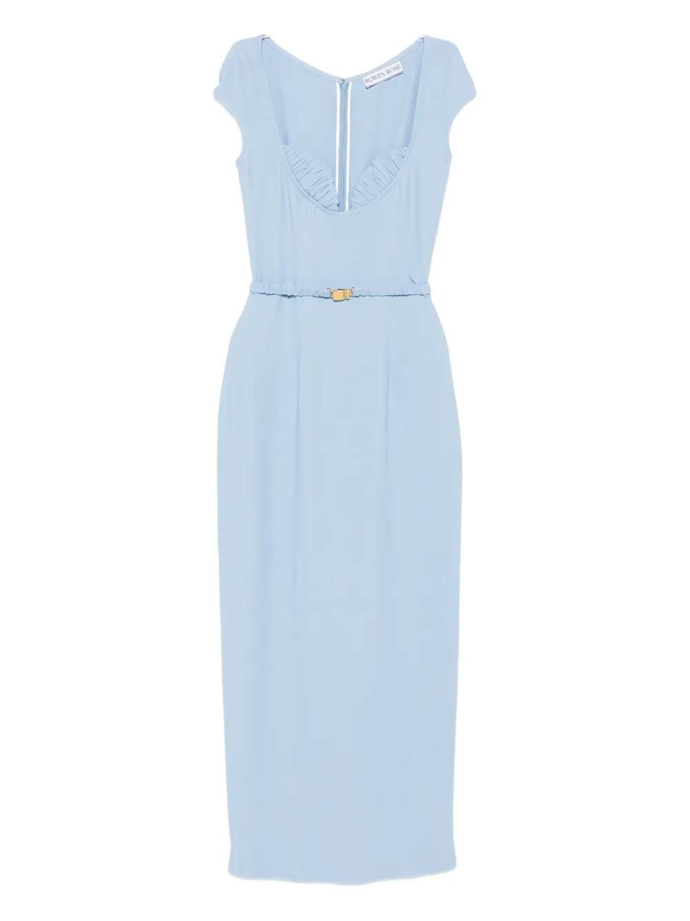 

Платье макси с поясом и рукавами-крылышками Rowen Rose, синий