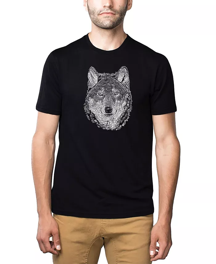 

Мужская футболка Premium Word Art - Wolf LA Pop Art, черный