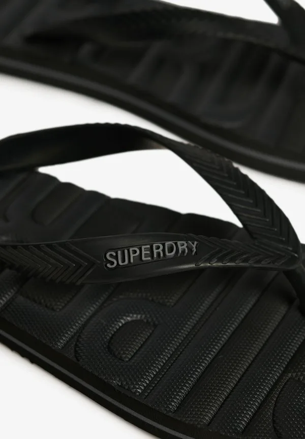 Шлепанцы с логотипом core и сандалии с т-образным ремешком Superdry & Co, Black — фото 3