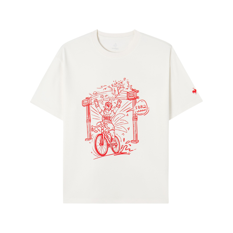 

Le Coq Sportif Футболка унисекс цвета слоновой кости White