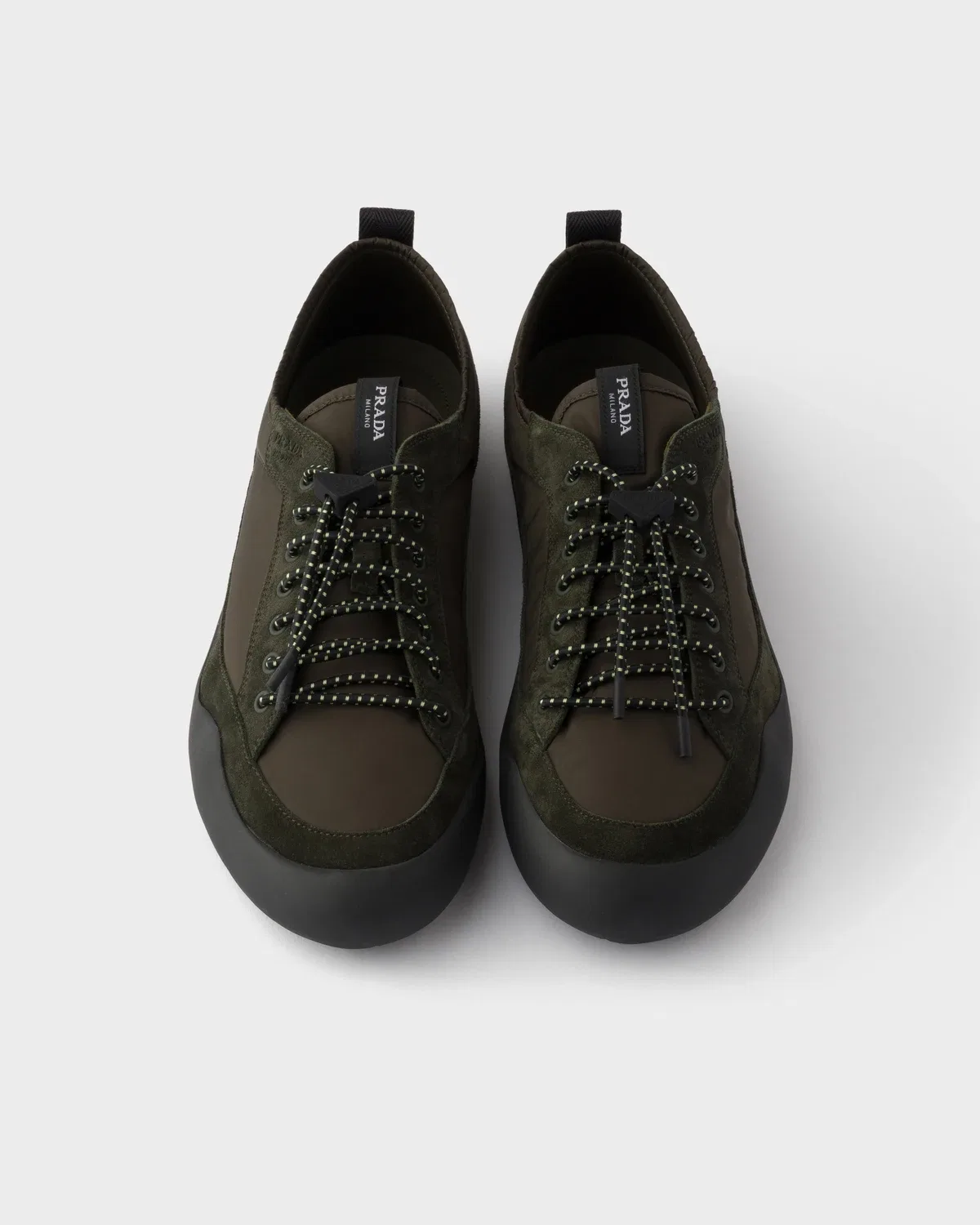 Кроссовки Speedrock из переработанного нейлона и замши Prada, хаки — фото 3