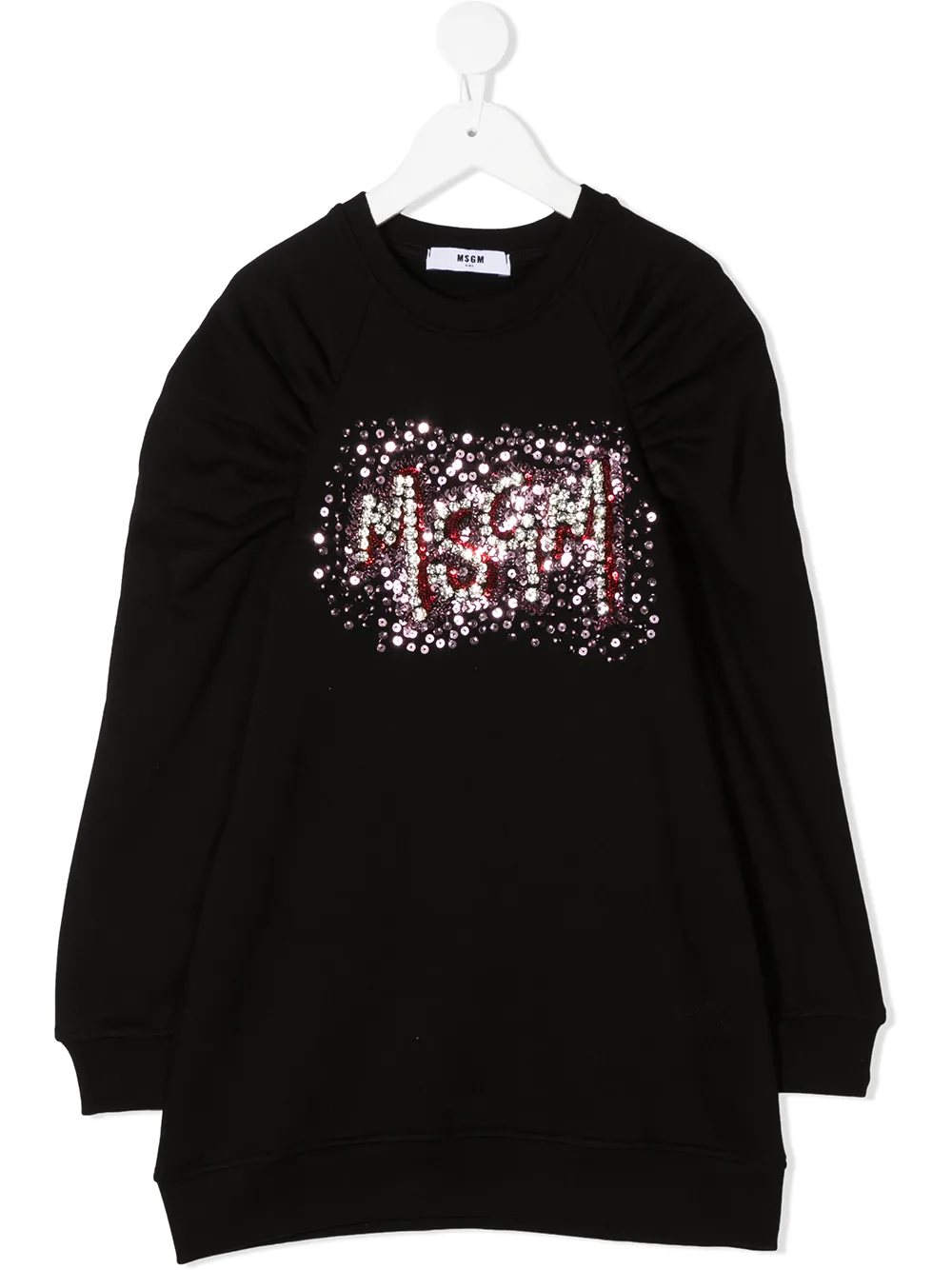 

Толстовка с логотипом и пайетками MSGM Kids, черный
