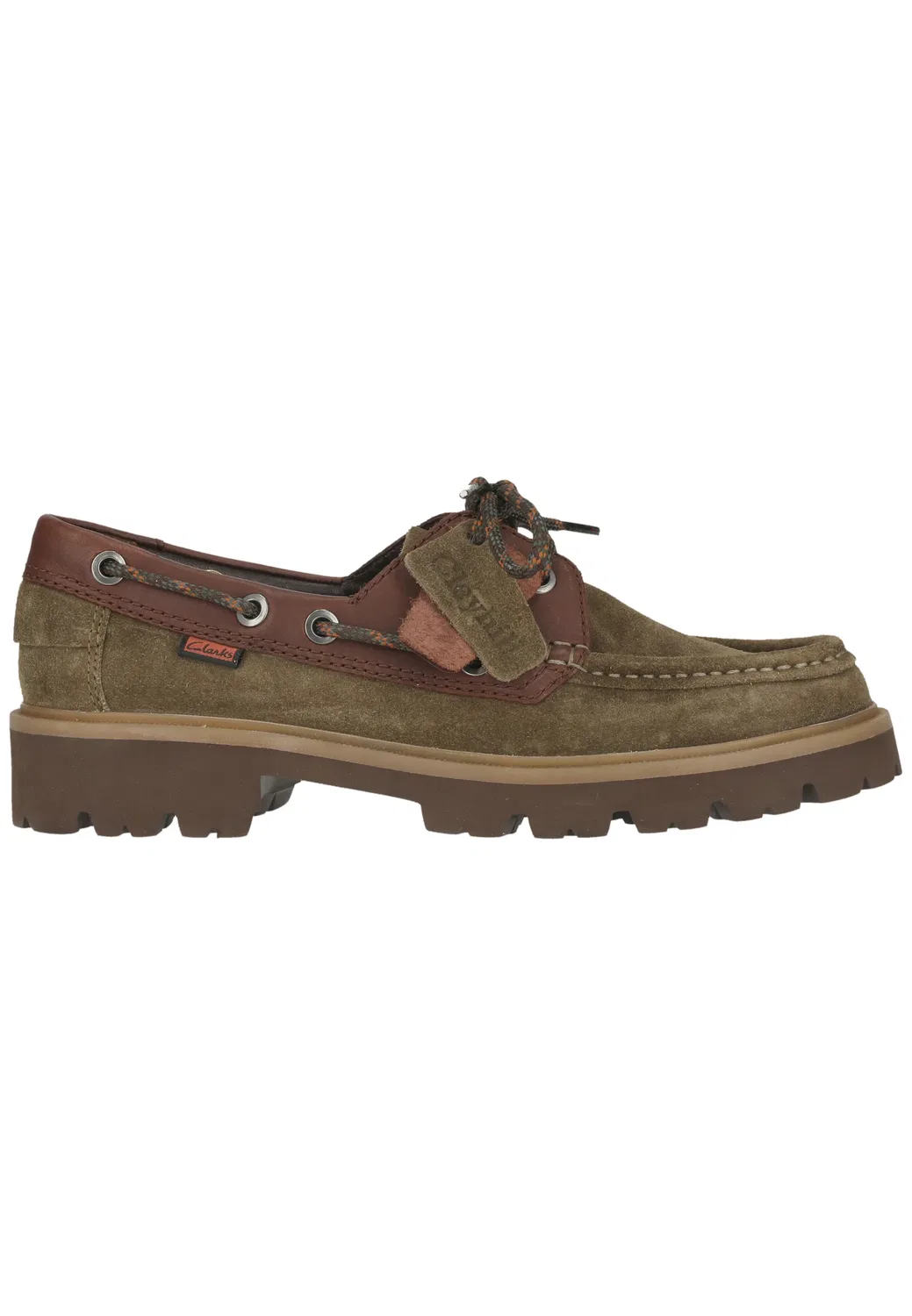 Снабженные шнурками туфли Cleyhill Boat, Clarks, оливковый комби — фото 4