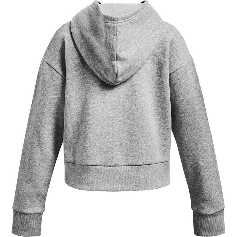 Kapuzensweat ua rival флисовая укороченная толстовка с капюшоном Under Armour, серый — фото 2