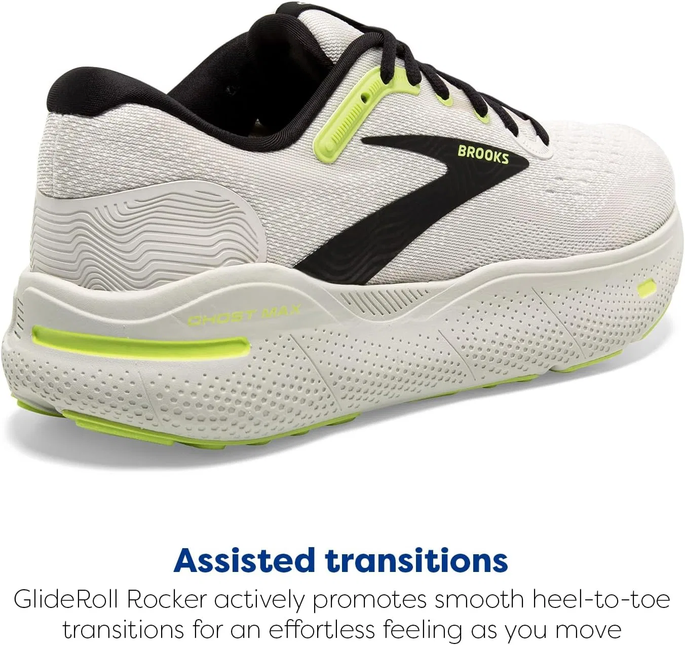 Мужские кроссовки Brooks Ghost Max, 2-Grey Black Sharp Green — фото 3
