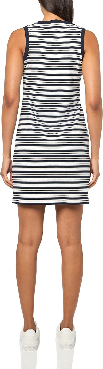 Женское платье-майка без рукавов Tommy Hilfiger Chatham из трикотажа в рубчик, Sky Captain/Ivory — фото 2