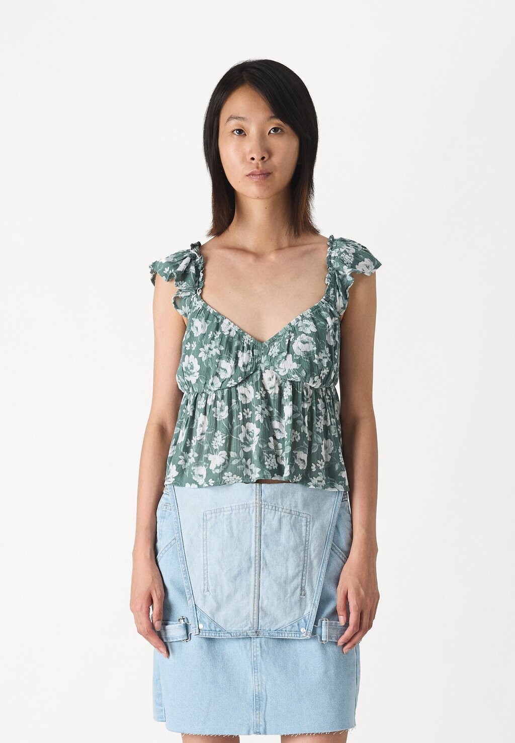 

Блуза BABYDOLL Hollister Co., зеленый