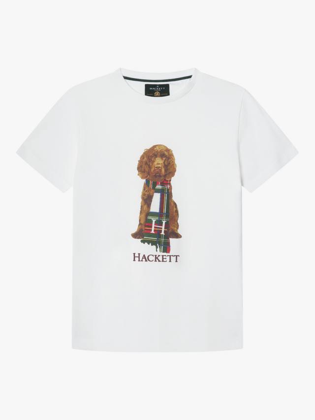 

Детская хлопковая футболка с коротким рукавом Hackett London, Off White