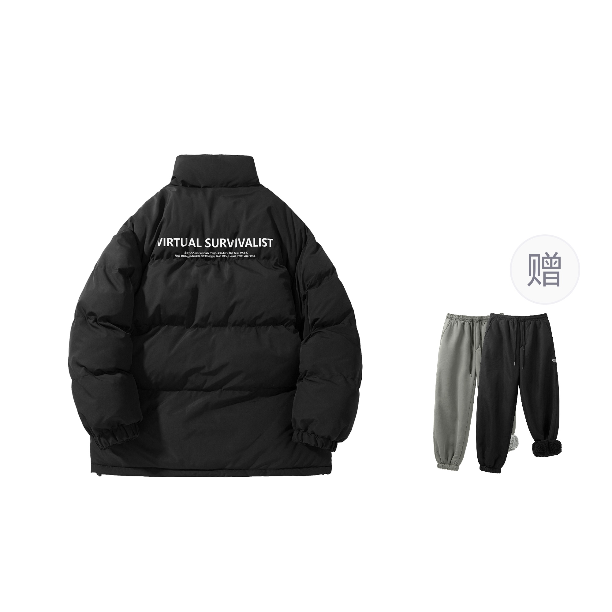 

POINTLIMIT Пуховик Unisex, Black (Comes with HK21717A Random Fleece-Lined Pants)