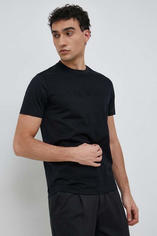 

Хлопковая футболка Emporio Armani, темно-синий