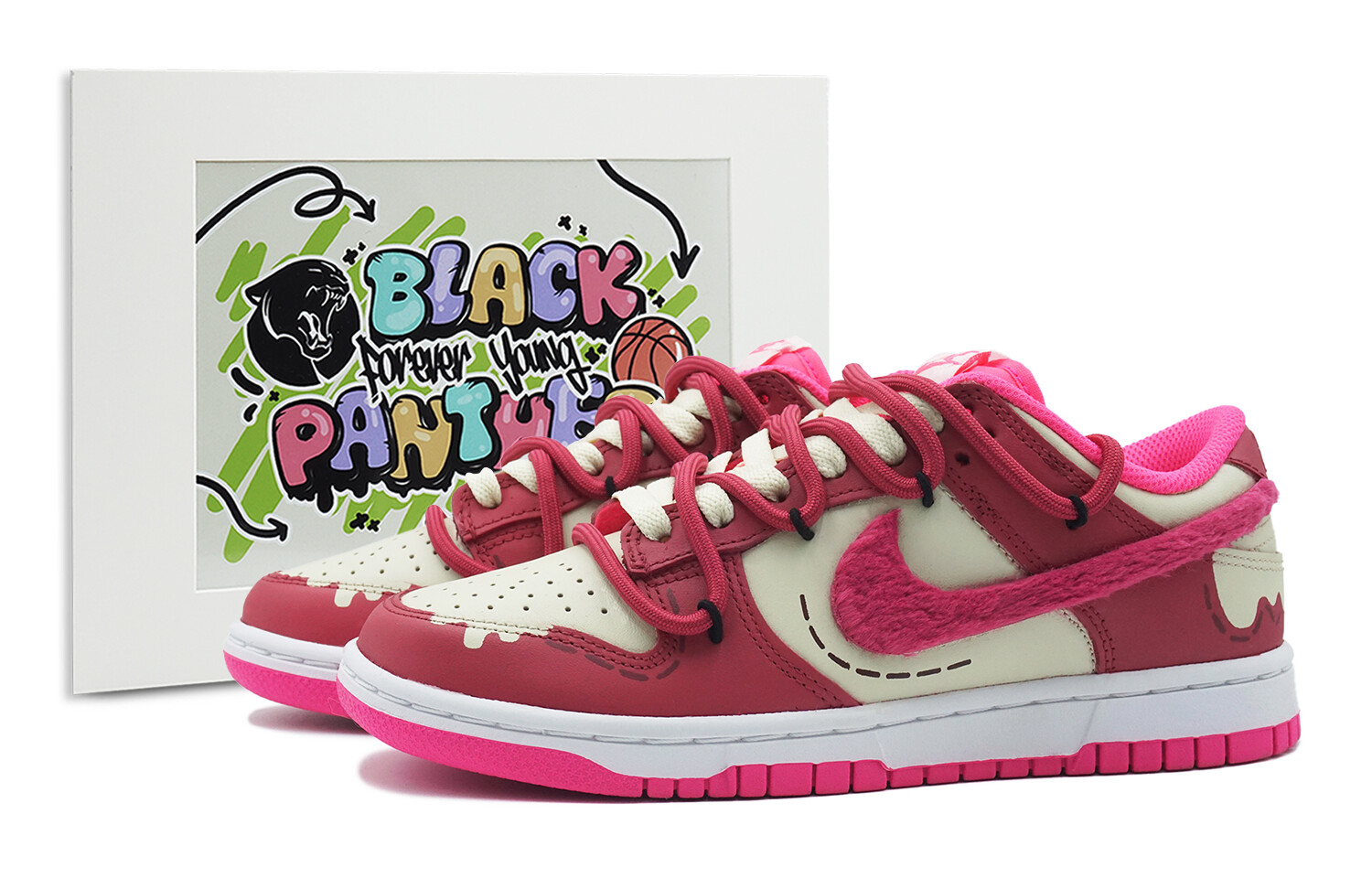 

Кроссовки для скейтбординга Dunk женские с низким верхом розовый/белый Nike