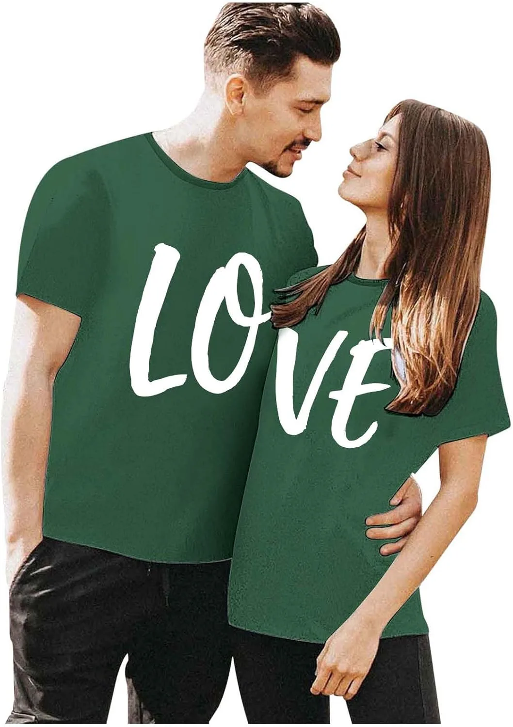 

Парные футболки для влюбленных, короткий рукав, с принтом