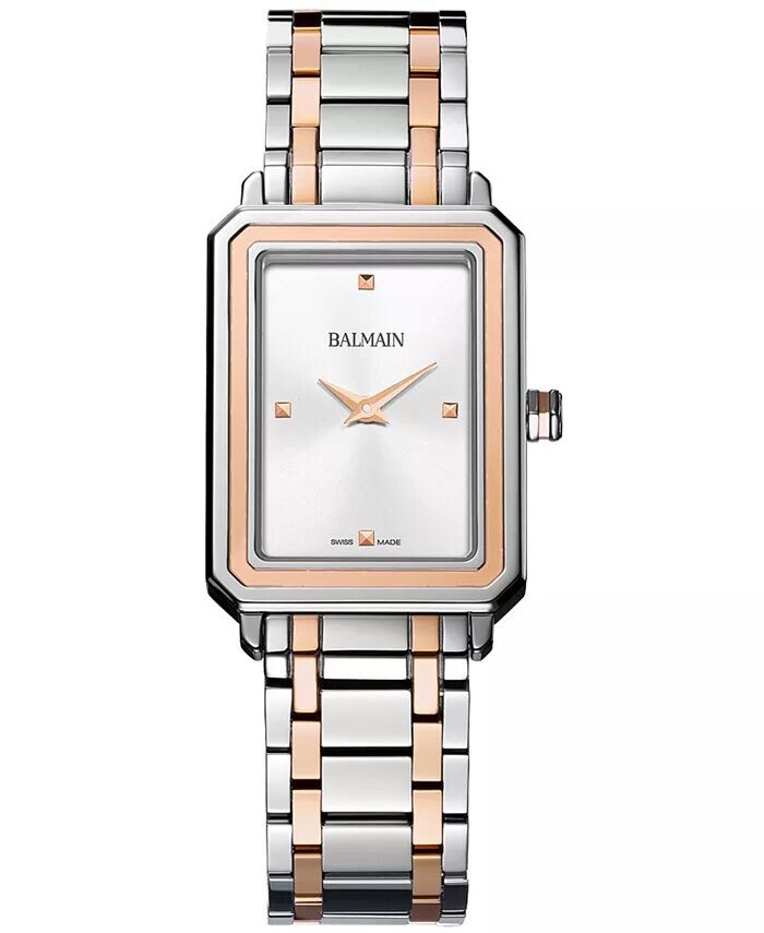 

Женские швейцарские часы Eirini с двухцветным браслетом из нержавеющей стали, 25x33 мм Balmain