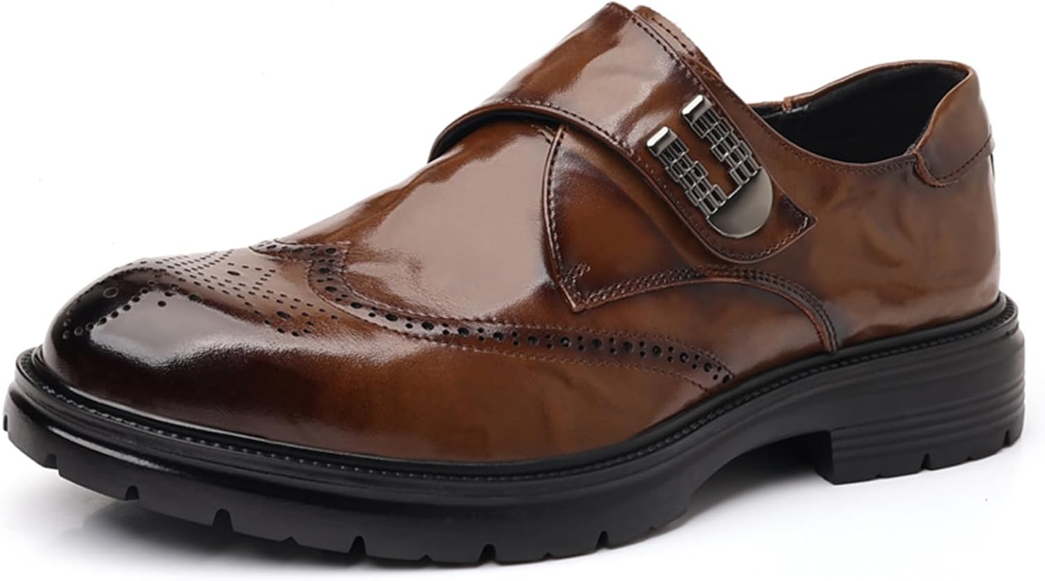 

Мужские кожаные лоферы с монетным карманом и пряжками Tixewsjh, коричневый