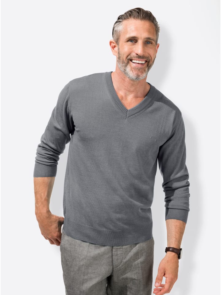 

Свитер с V-образным вырезом цвета меланжевый серый WITT WEIDEN