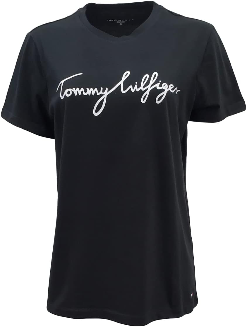 

Tommy Hilfiger Женская базовая базовая хлопковая легкая мягкая, Black (Script Logo), Черный, Tommy Hilfiger Женская базовая базовая хлопковая легкая мягкая, Black (Script Logo)