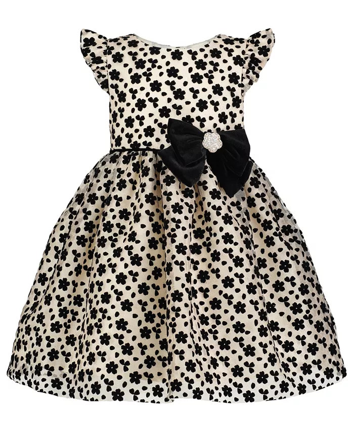 

Платье для девочек с круглым вырезом и флокированием Blueberi Boulevard, белый