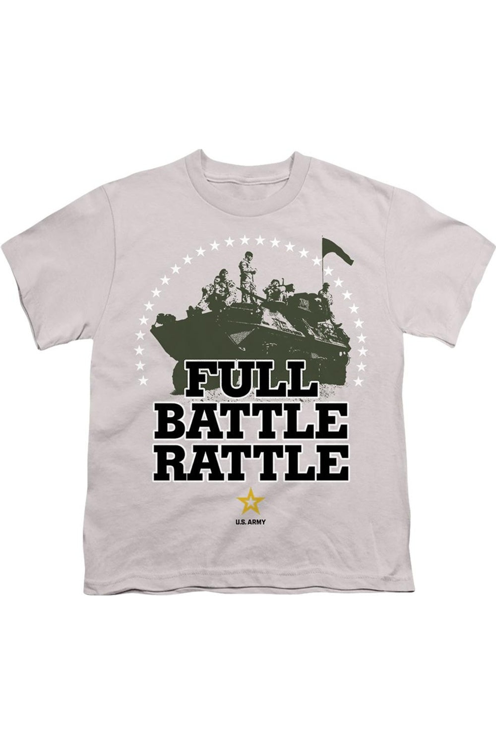 

Футболка U.S. ARMY Full Battle Rattle с коротким рукавом для детей Gildan, серебряный