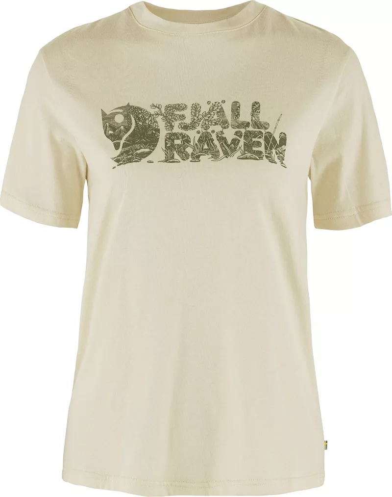 

Женская футболка с пышным логотипом Fjallraven, цвет Chalk White