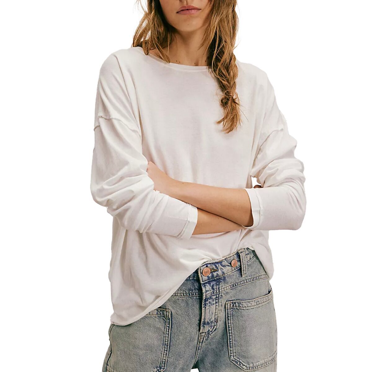 

Длинный рукав футболка Nina Free People, белый