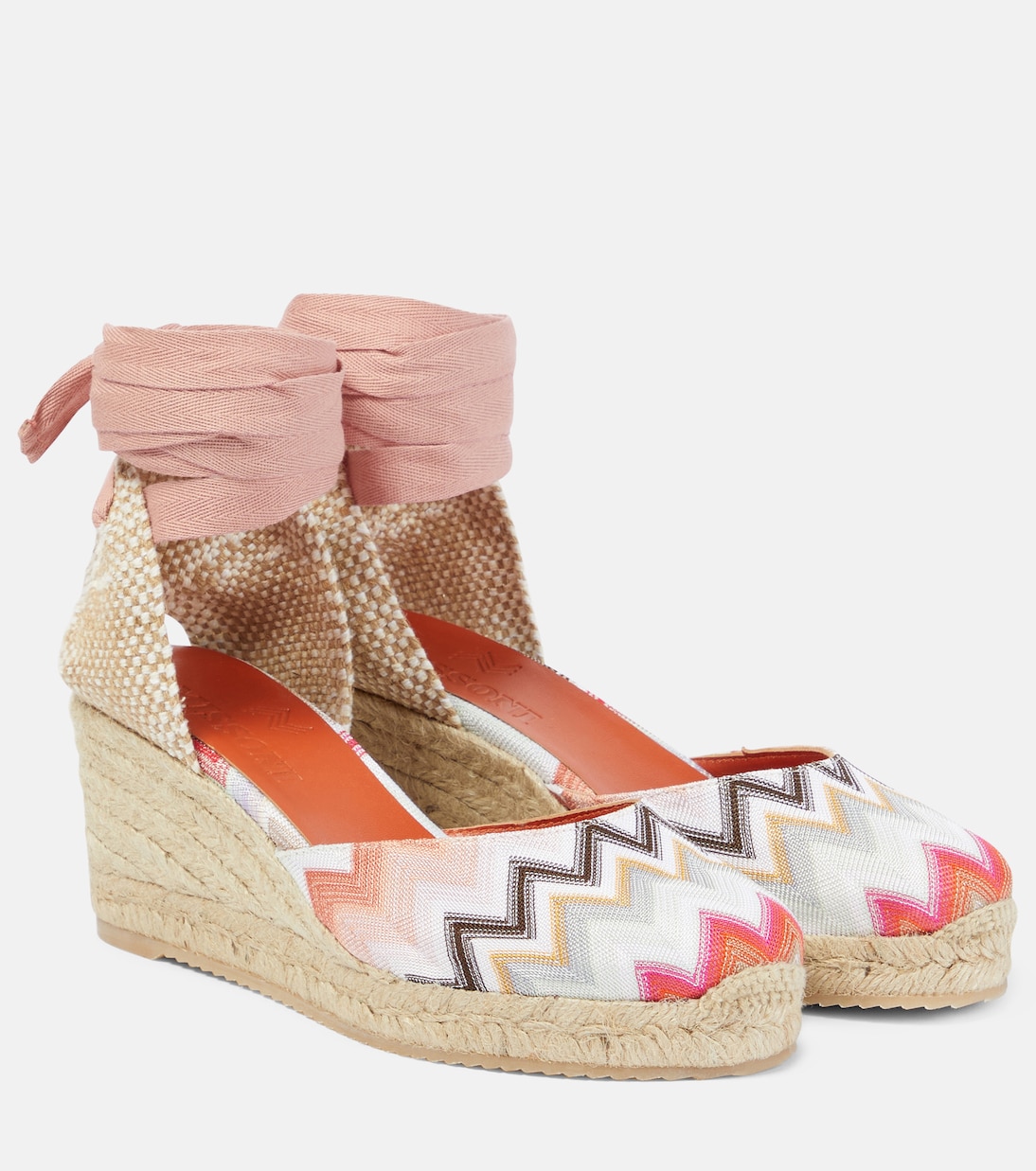 Эспадрильи на танкетке Zig Zag Eva 80 Missoni, розовый