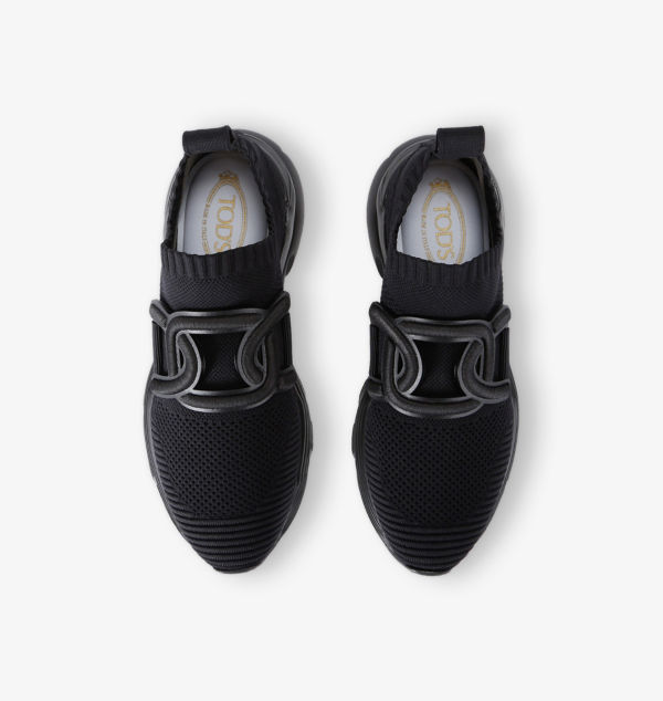 Кроссовки Sport run 54c трикотажные с низким верхом Tods, черный — фото 2