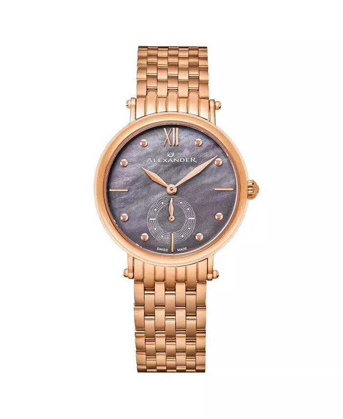 

Alexander Watch A201B-04, женские кварцевые часы с малой секундной стрелкой, корпус из нержавеющей стали цвета розового золота и браслет из нержавеющей стали цвета розового золота Stuhrling
