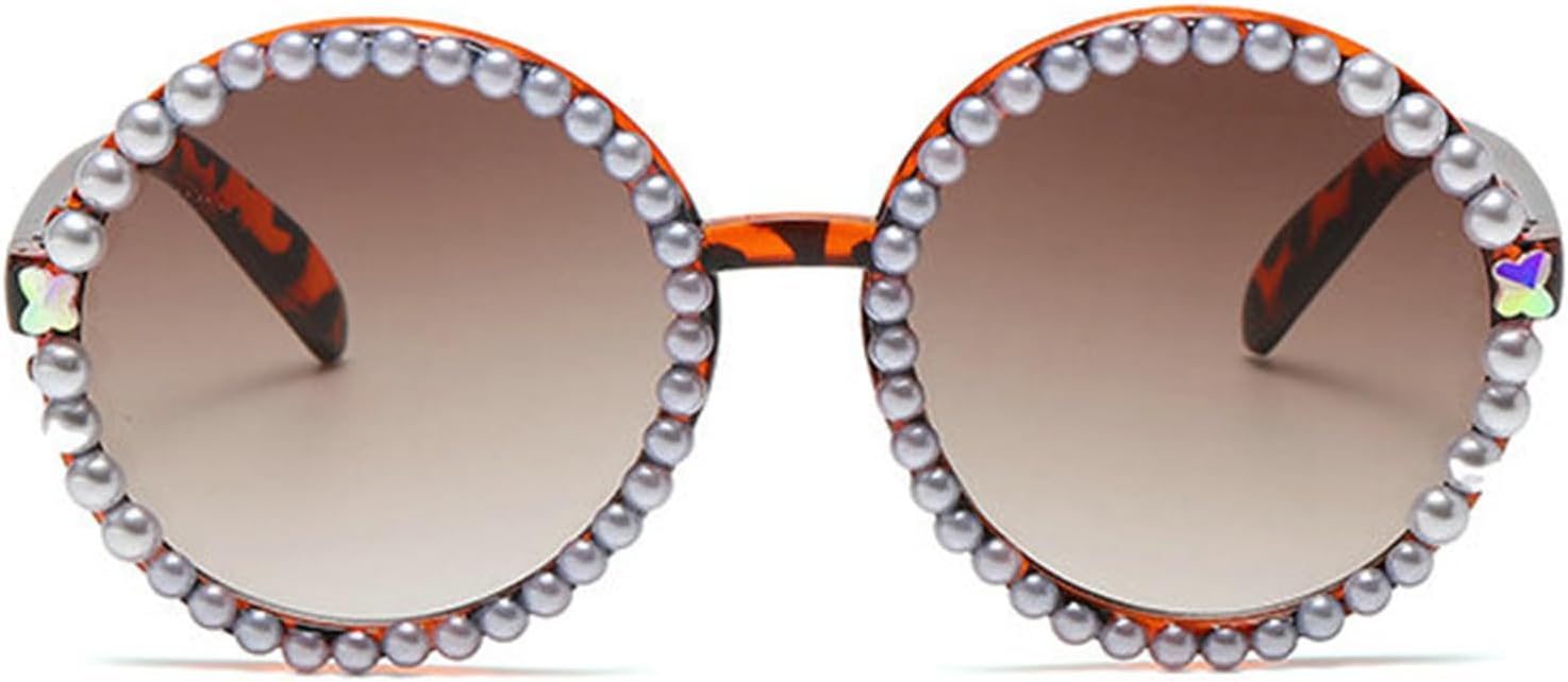 

Солнцезащитные очки Willochra Luxury Pearl Decoration Bling Candy color для женщин, модная оправа, овальная жемчужная оправа, защита от ультрафиолета UV400 F25, Leopard