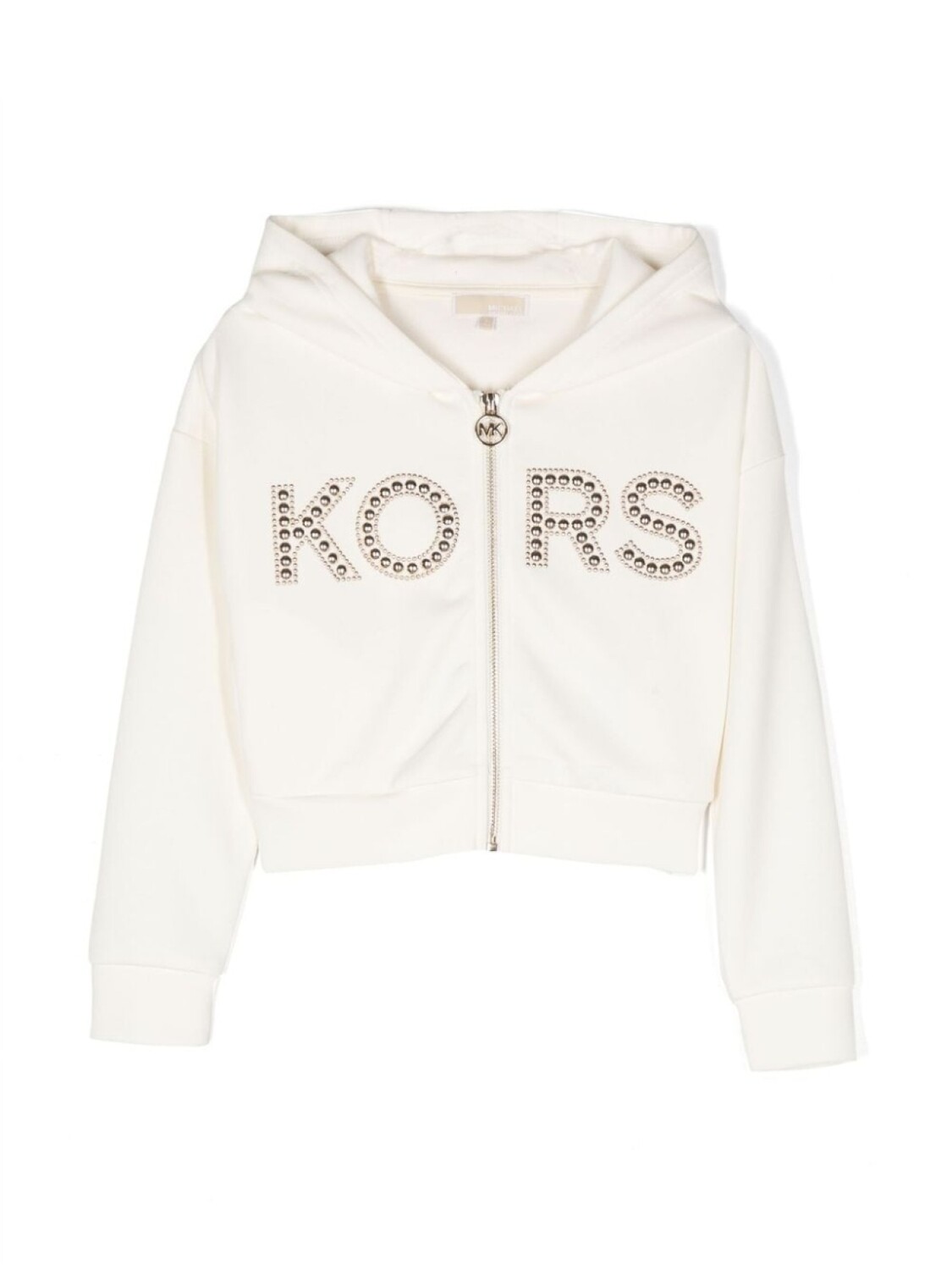 

Michael Kors Kids кардиган на молнии с капюшоном и логотипом, нейтральный цвет