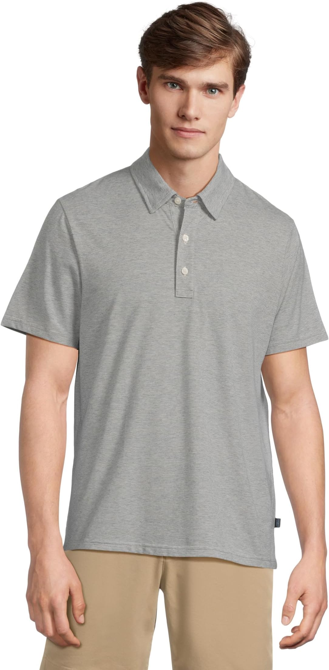 

Поло L.L.Bean Comfort Stretch Performance Pima Polo Short-sleeve Stripe, цвет Light Gray