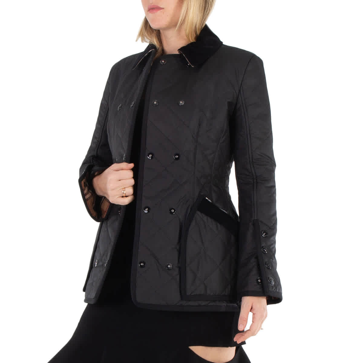 

Куртка для верховой езды Burberry Diamond Quilted Cotton, черный