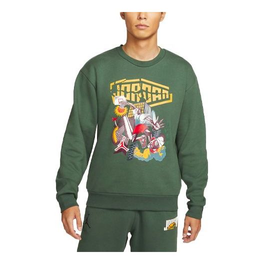 

Худи Men's Air Jordan DNA Funny Printing Athleisure Casual Sports Fleece Pullover Green DC9616-333