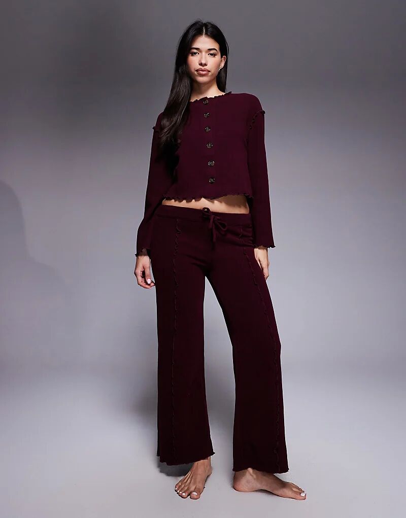 

Комплект домашней одежды River Island из джерси на пуговицах бордового цвета