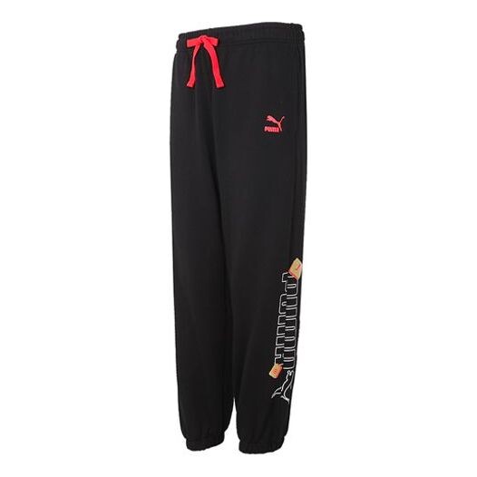 

Брюки yotox sweatpants 'black red' Puma, черный